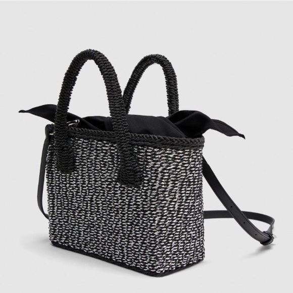 Zara Handbags - ZARA Mini Metallic Look Tote Bag
